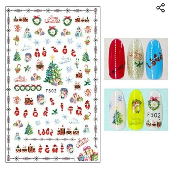 Christmas Nail Decals Art Sticker, KINGMAS 5 Sheet Self-Adhesive DIY - Picture 4 of 7